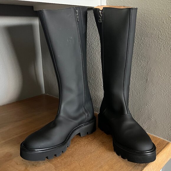 GRENSON Women's Nessa rubberized black leather boots NEW Size 10 - Picture 4 of 11